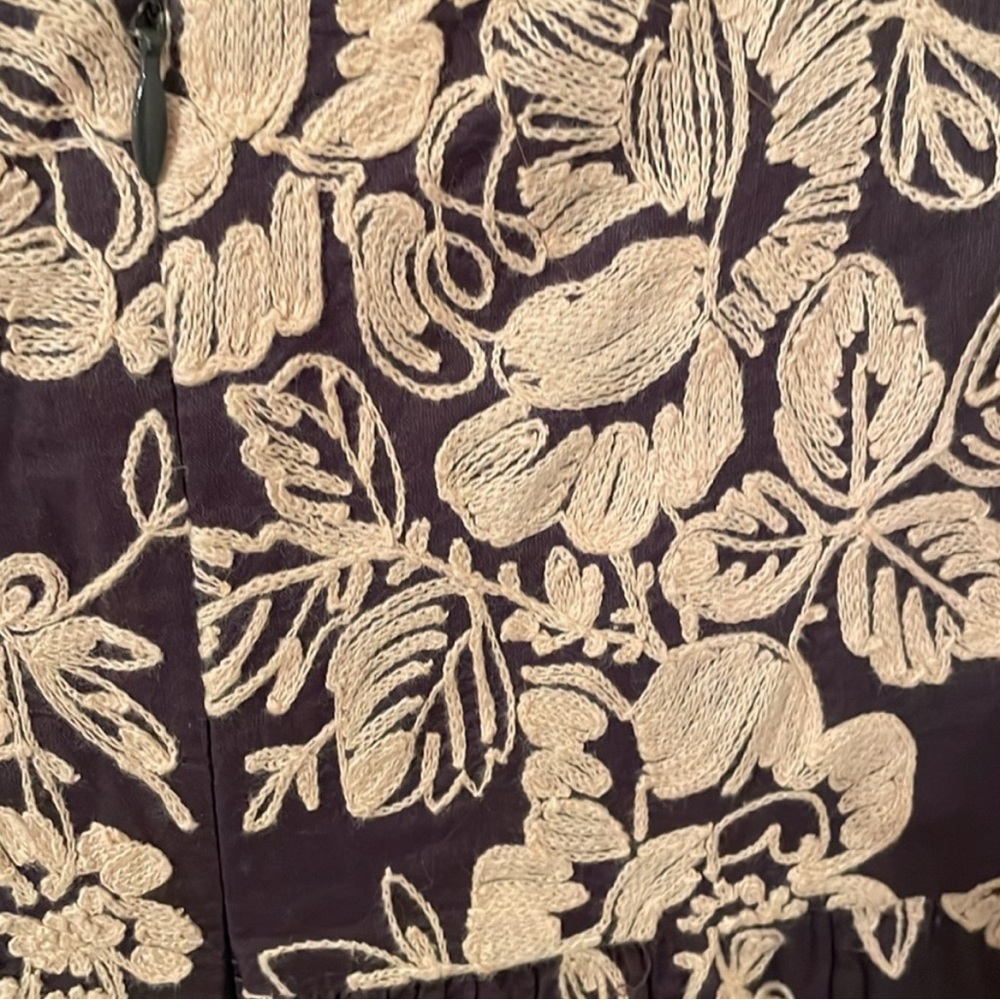 J.Crew Embroidered Dress tan brown sz 2 - Picture 5 of 6